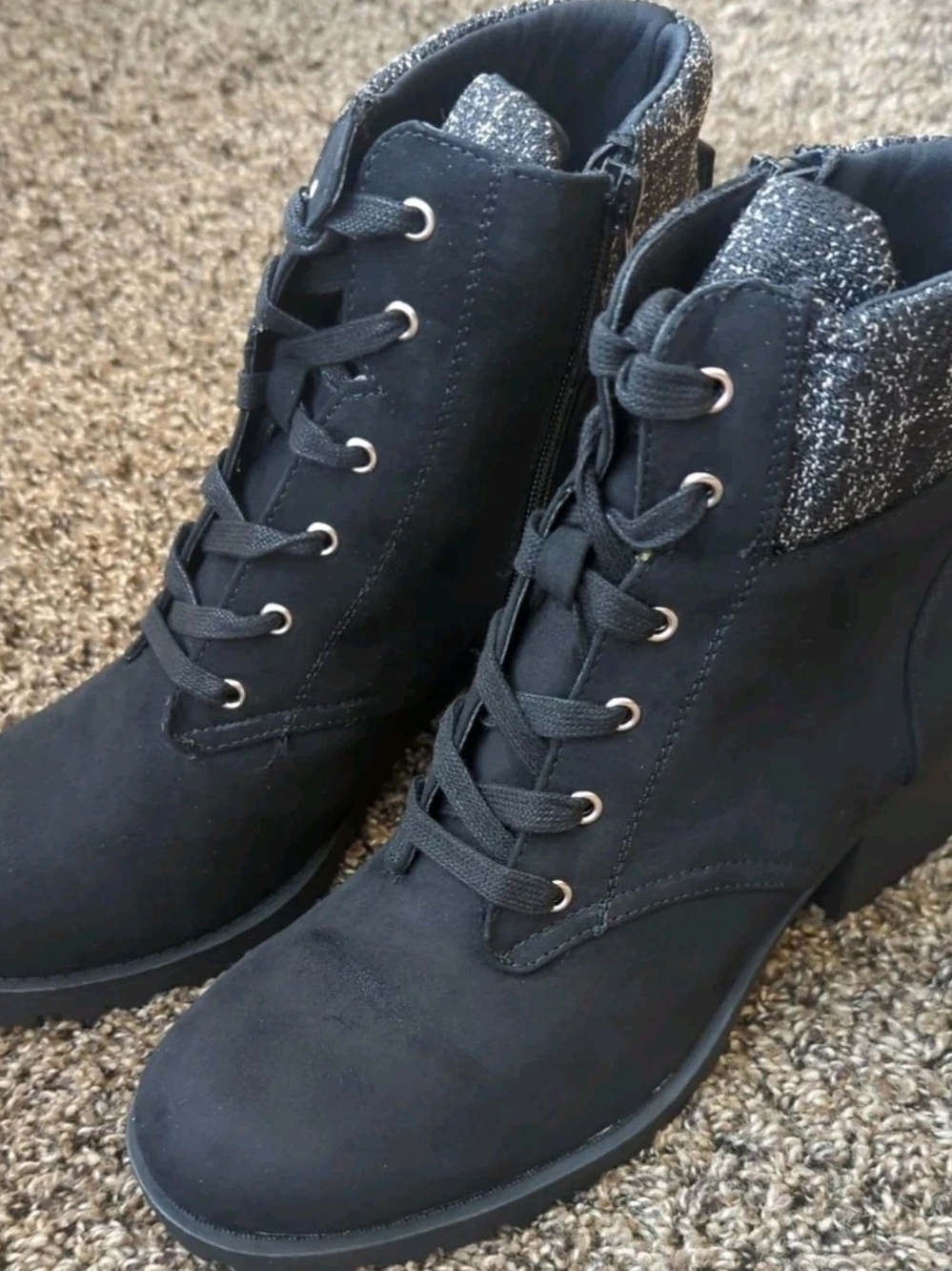 Women's Romina Lace-Up Zip-Up Hiker Boots By Sun+Stone Size 10 New Without Box